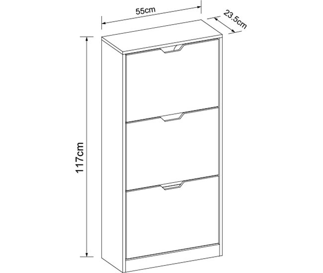 Zapatero SHINING 3 trampones color blanco Blanco
