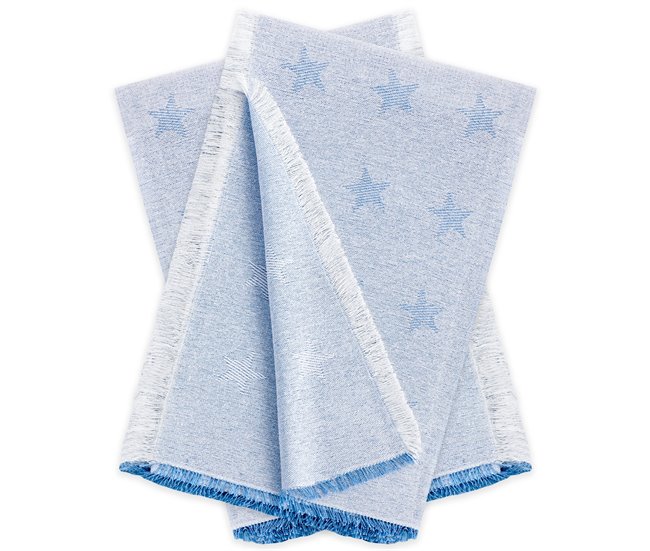 Vipalia Pack 2 Plaids Multiusos para Sofá o Cama. Modelo Estrellas Azul
