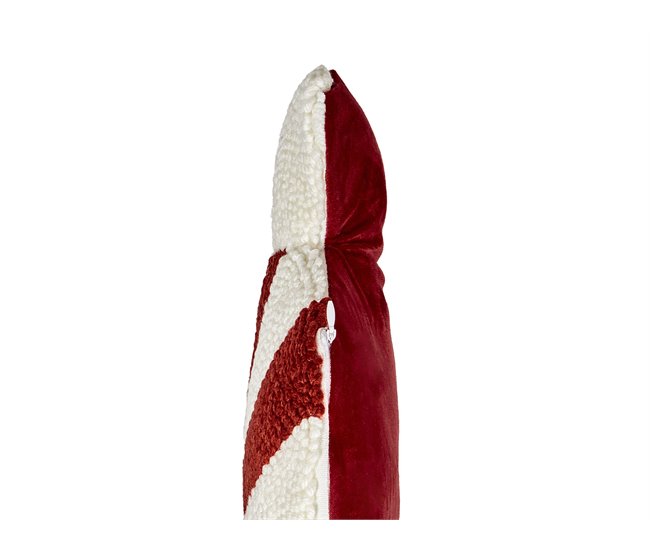 Beliani Cojín decorativo SPIRAL CANDY Blanco/ Rojo