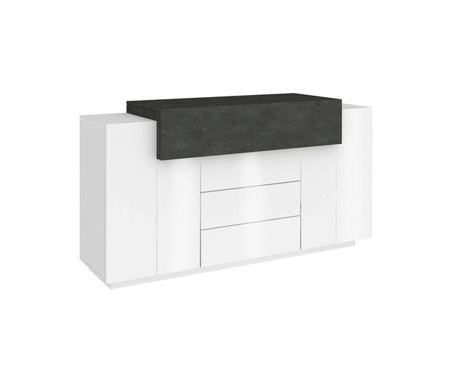 Aparador efecto madera 160 Blanco Brillo