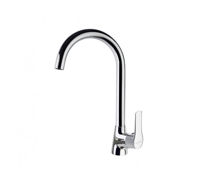 Grifo de Fregadero de Cocina Monomando con Caño Cisne Cromo
