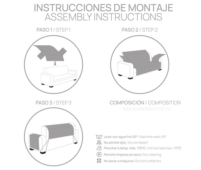 Cubre Sofá Protector Antimanchas Turin 4 Plazas Azul