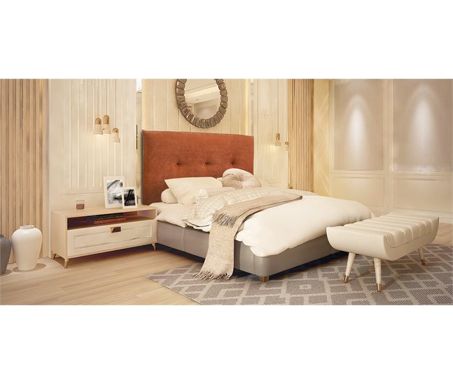 Cabecero RUBENS 160x115x12cm tela Naranja