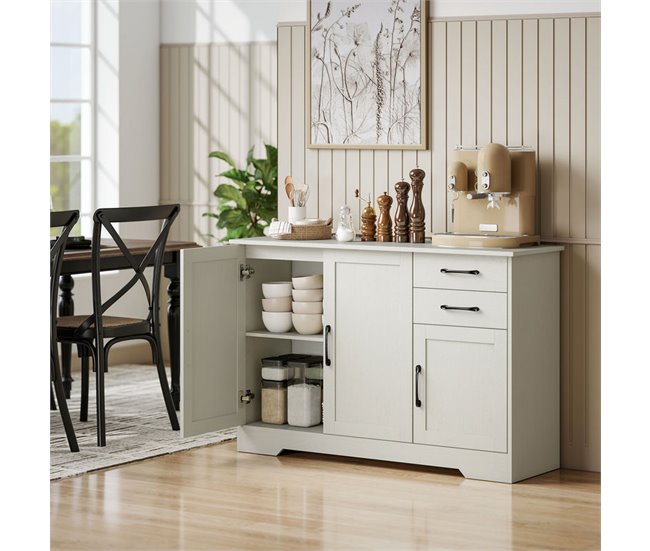 Aparador Melamina de Madera, MDF HOMCOM Crudo