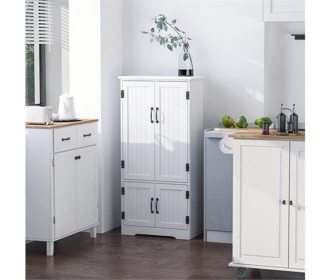 Alacena de Cocina MDF, Melamina de Madera HOMCOM, hogar - cocina Blanco