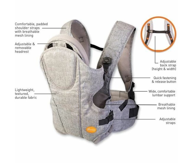 Mochila Portabebé Oxford Gris