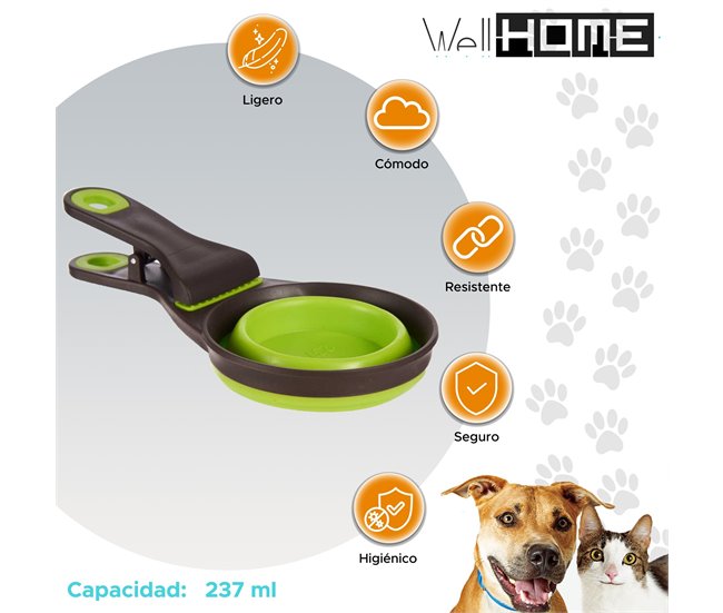 Well home pinza cuchara 3 en 1 multiusos Verde