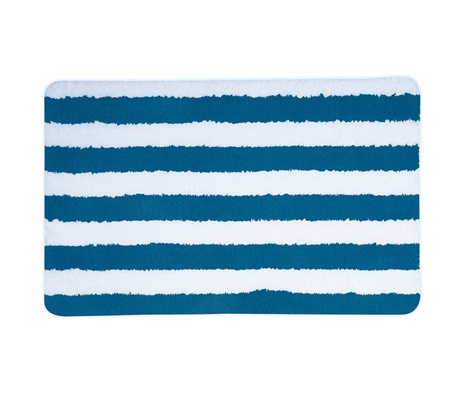 Alfombra De Baño Microfibra 80x50 Azul