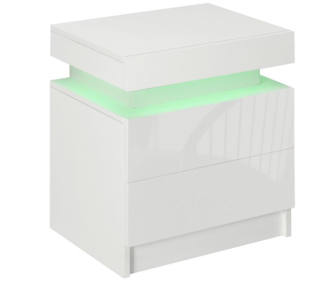 Mesita de Noche Melamina de Madera HOMCOM 45 Blanco