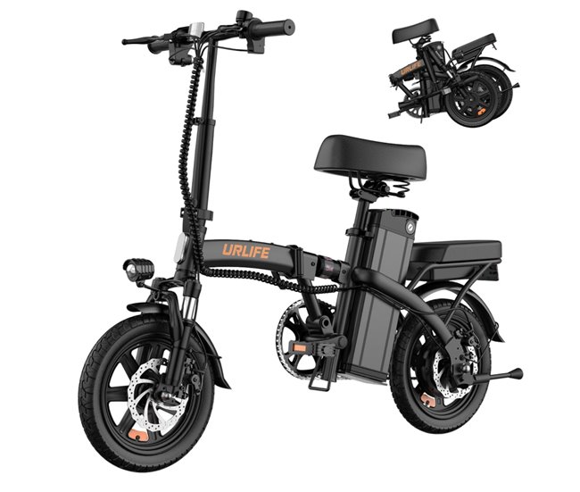 Bicicleta Eléctrica URLIFE F1L -Frenos de Disco Negro