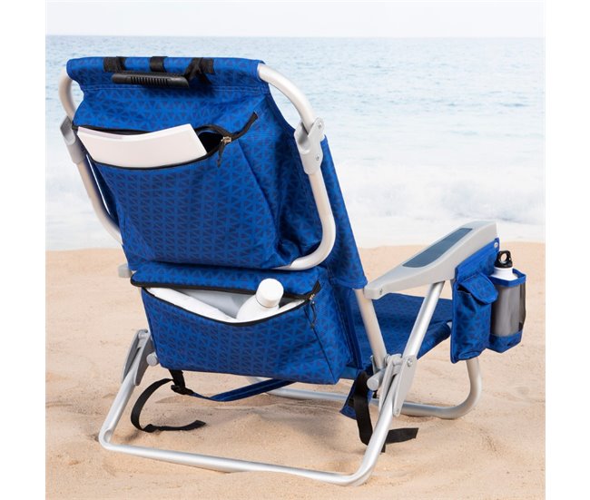 Aktive Pack 2 sillas playa XXL plegables y multiposición Azul