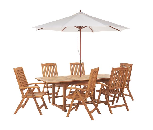 Beliani Conjunto de comedor JAVA Marron
