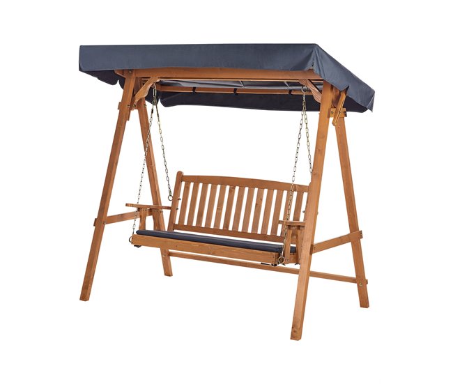 Beliani Columpio FIBBIALLA Gris/ Madera