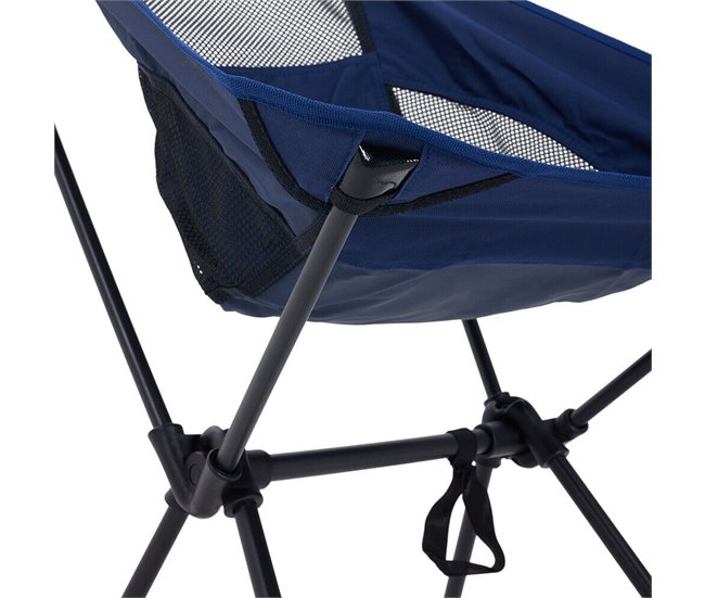 2 Sillas Plegables Camping Ultraligera Portátil Azul Marino