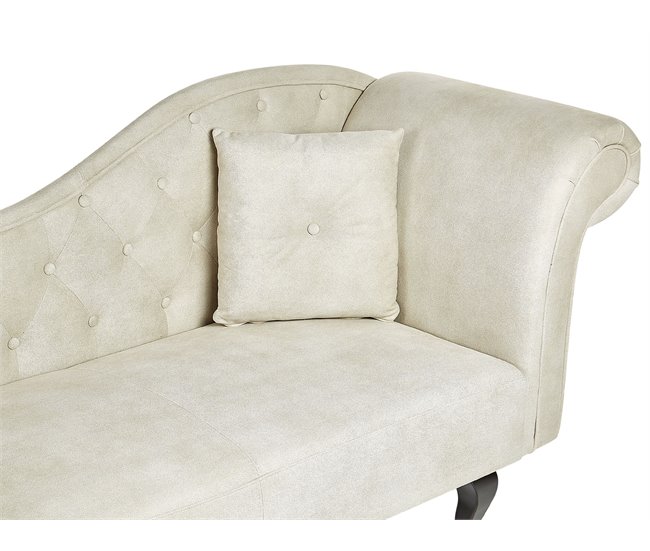 Beliani Chaise longue derecho Terciopelo LATTES Beige