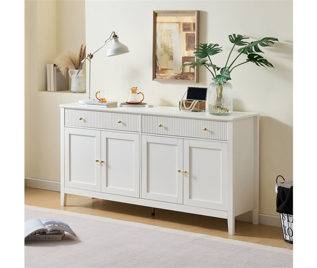 Aparador con 4 puertas y 2 cajónes Blanco