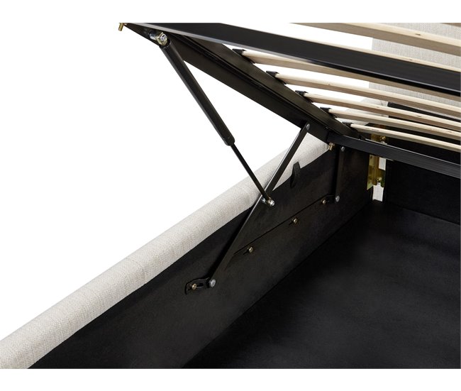 Beliani Cama con almacenaje Poliéster CASTELNAVET 170x220 Crema