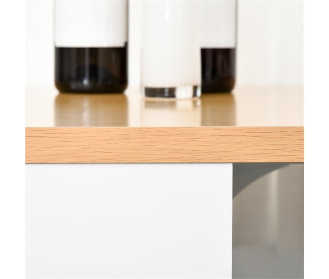Mesa de Bar Tablero de MDF, Metal HOMCOM, hogar - cocina 115x55 Blanco