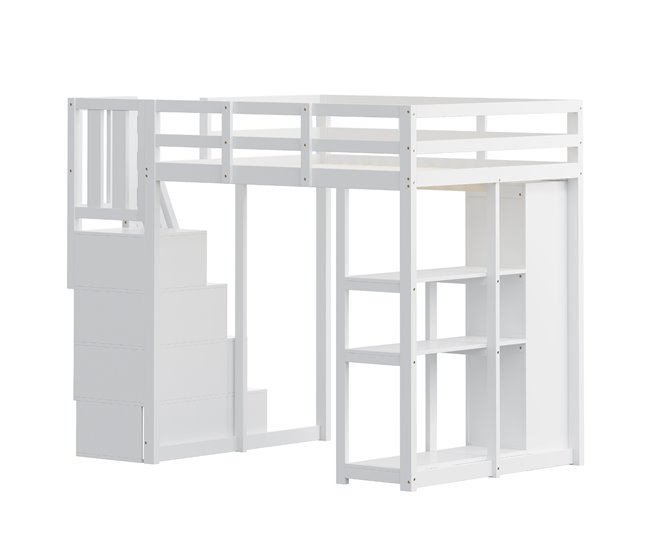 Cama alta para niños 146x253 Blanco