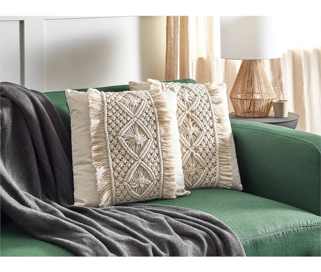Beliani Cojín decorativo KALAM 45x45 Beige