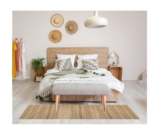 Alfombra de Bambú natural antideslizante 160x240 Beige