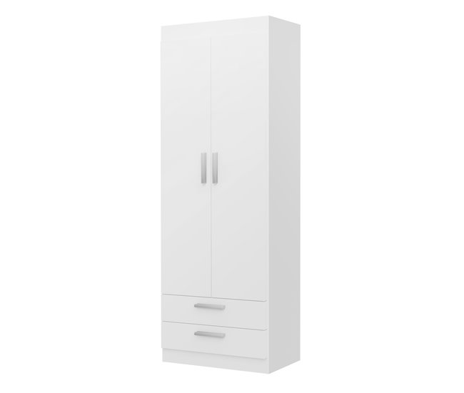 Armario Ropero 2 Puerta - 2 Cajones, Blanco