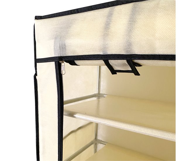 Armario Zapatero Tela con Puerta Cremallera Nyana Home  27 pares 88 Beige