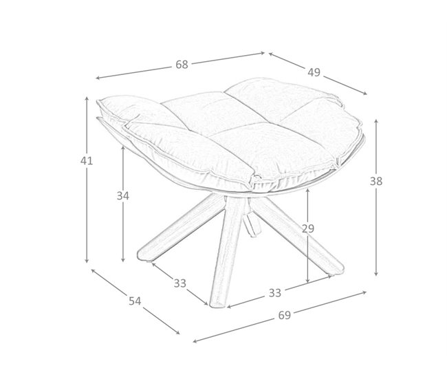 ANGEL CERDA Ottoman terciopelo marrón Nogal