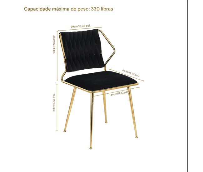 2 piezas, silla de comedor, silla de cocina, silla de salón Negro
