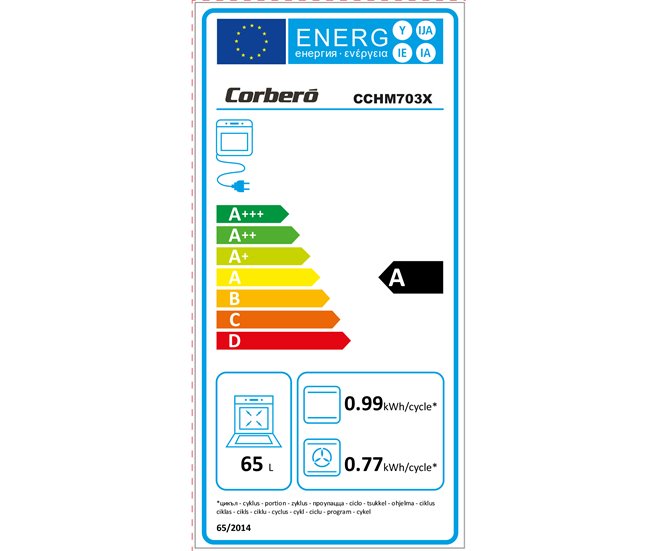 Horno multifunción CORBERÓ CCHM703X A 65 litros Negro