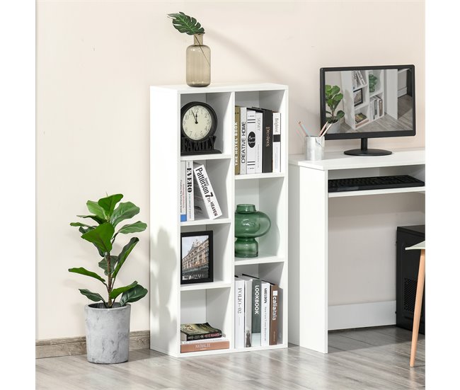 Estantería para Libros Melamina de Madera HOMCOM 50 Blanco