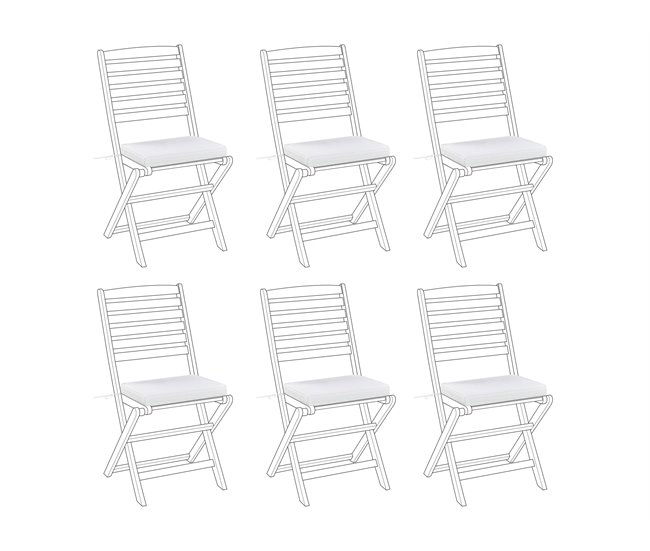 Beliani Cojines de asiento TOLVE Blanco/ Beige