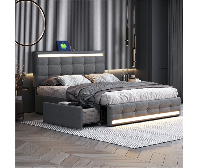 Camas de matrimonio Gris