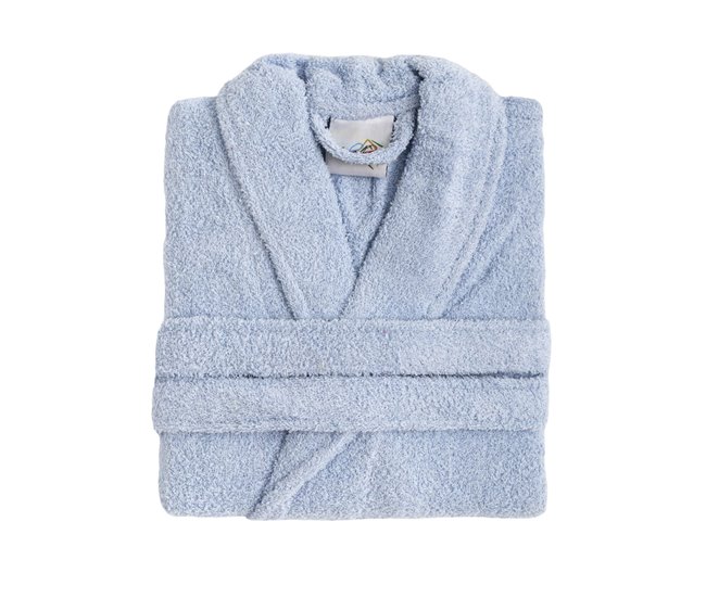 Albornoz Adulto Baño Rizo Azul
