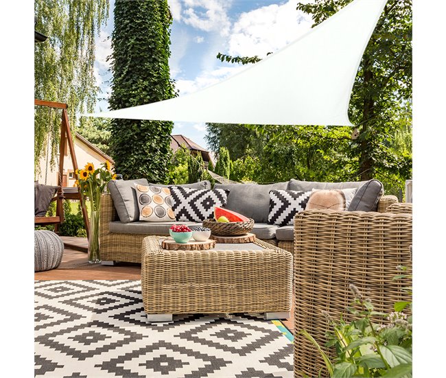 Toldo sombreo Aktive Garden triangular uv50 color blanco Blanco