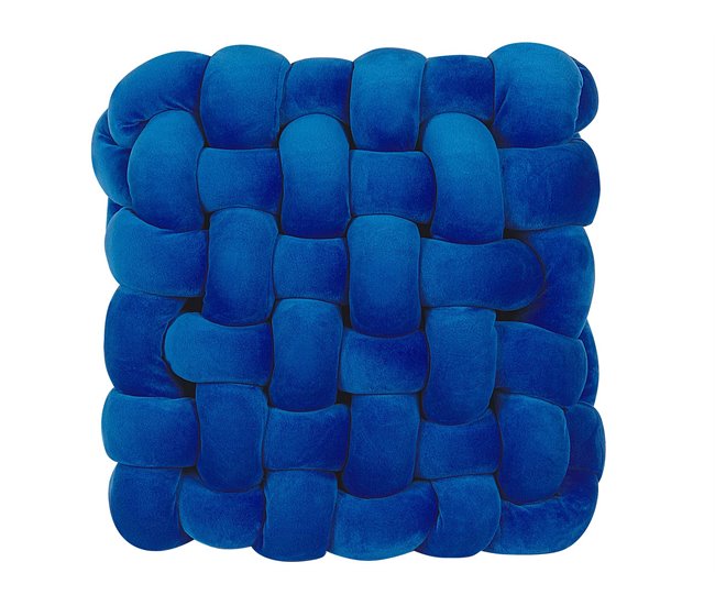 Beliani Cojín decorativo SIRALI Azul Marino