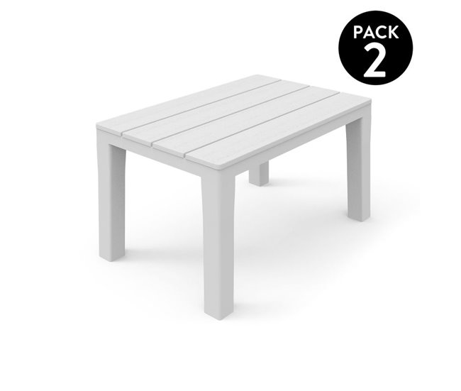Banqueta de exterior Nailu 39x60 Blanco