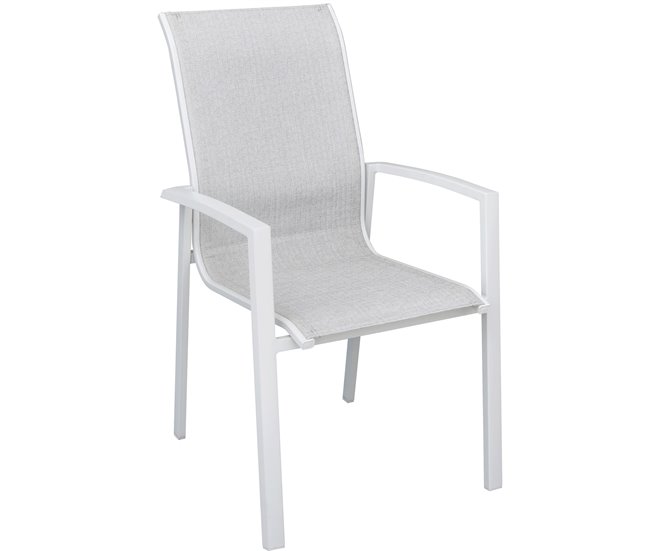 Set de jardín con mesa y 6 sillas ANZIO color gris Blanco