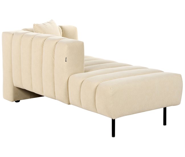 Beliani Chaise longue derecho Terciopelo LANNILS Beige