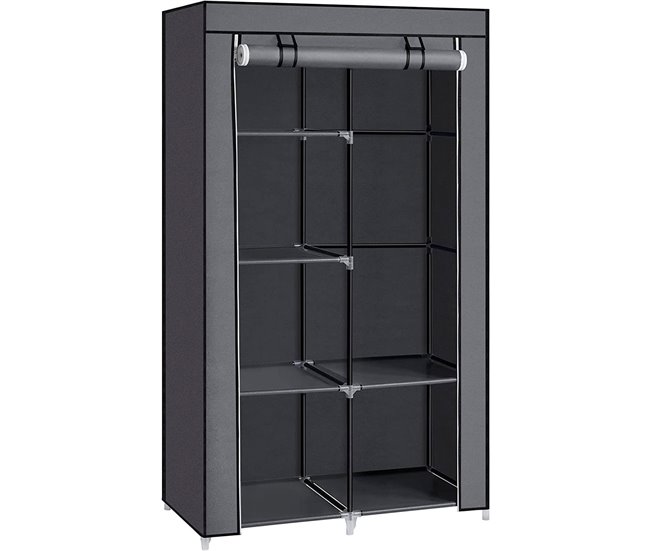 Armario Vestidor Tela Con Puertas Cremallera Nyana Home Gris
