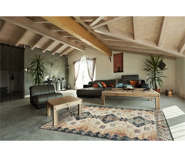Alfombra de estilo étnico en viscosa ANTALIA - ATTICGO 160x230 Multicolor