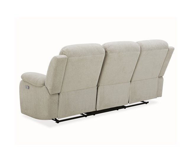 Sofá 3 plazas 2 asientos relax eléctrico RYAN Gris Claro