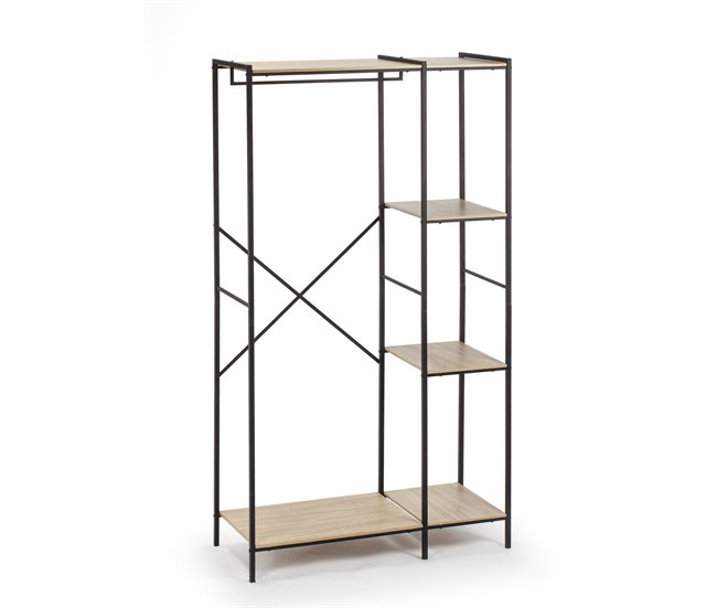 Armario NARAN metal y madera 165x90x40 cm Natural