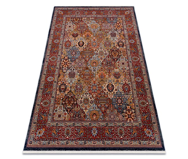 Alfombra KESHAN franjas Ornamento marco oriental 7576/53511 250x340 Multicolor