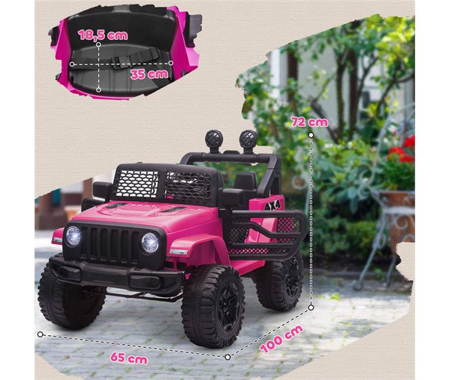 Coche Eléctrico Infantil PP, Metal HOMCOM Rosa