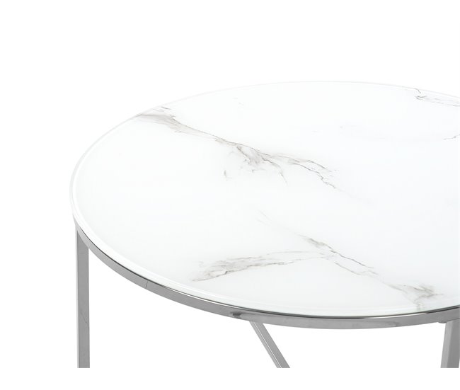 Beliani Mesa de centro QUINCY 70x70 Plateado