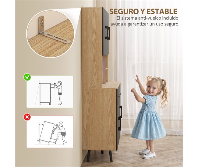 Alacena de Cocina Melamina de Madera HOMCOM, hogar - cocina Marron