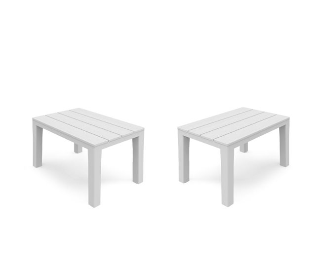 Banqueta de exterior Nailu 39x60 Blanco