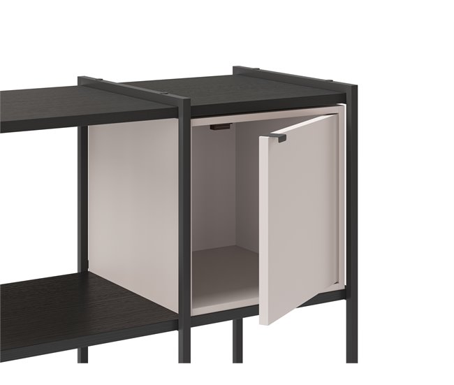 Estantería ANYA de 70cm negro y crema Negro