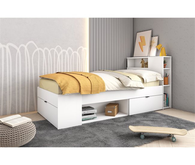 Cama compacta KOMPACT 90x190cm Blanco